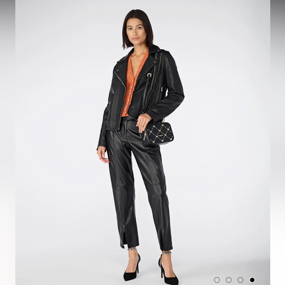 NWOT KARL LAGERFELD PARIS PUFF SLEEVE SPICY ORANGE COMBO CARDIGAN - SIZE MEDIUM - Picture 4 of 9